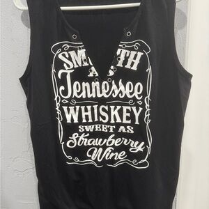 Black Graphic Tank Top